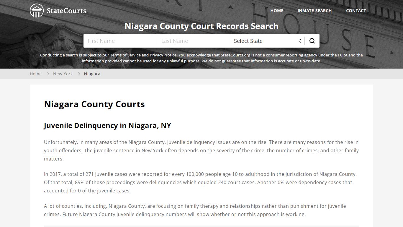 Niagara County, NY Courts - Records & Cases - StateCourts