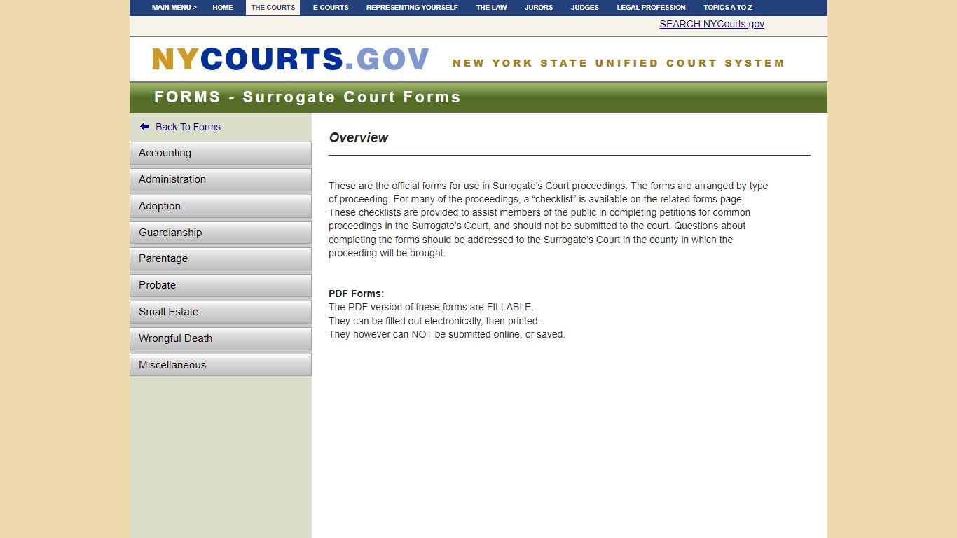 Surrogate Court Forms | NYCOURTS.GOV - Judiciary of New York