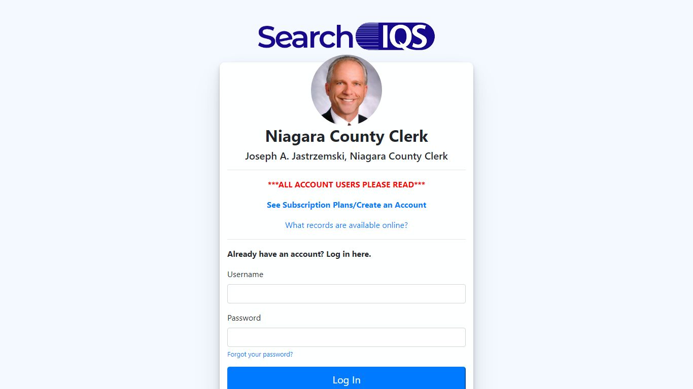 Niagara County Clerk - SearchIQS